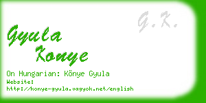 gyula konye business card