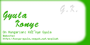 gyula konye business card